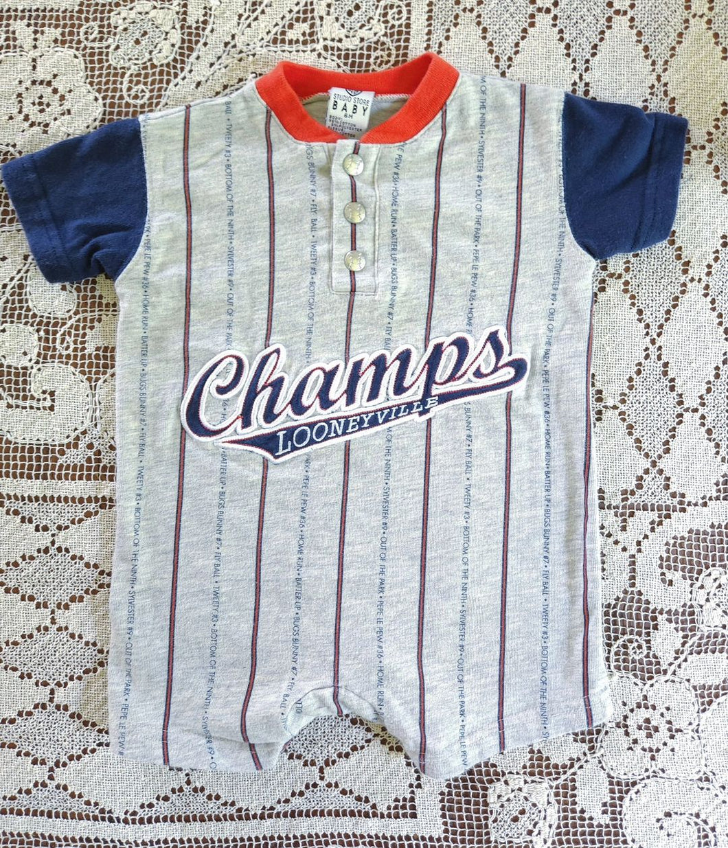 Loonyville Champs Baseball Romper 6M