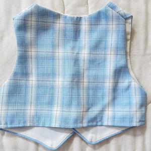 R Gee Baby Blue Plaid Polyester Vest 12m