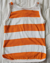 Load image into Gallery viewer, Credentials Orange and White Wide Striped Tank 3/4T
