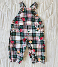 Load image into Gallery viewer, Gap Floral and Plaid Overalls 6/12m
