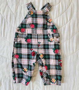 Gap Floral and Plaid Overalls 6/12m