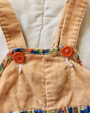 Load image into Gallery viewer, Sears Orange Train Applique Overalls 12/18M
