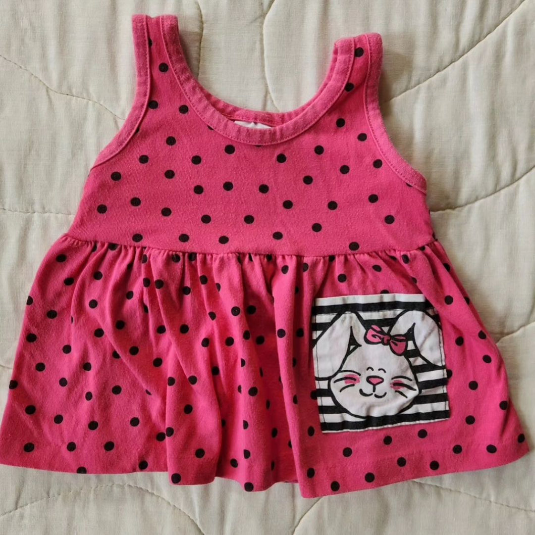 Buster Brown Bunny Pocket Polkadot Tank Top 12/18m