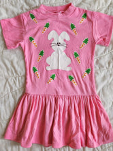 Load image into Gallery viewer, Pink Bunny and Carrots T-shirt Dress 4 
