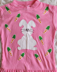 Pink Bunny and Carrots T-shirt Dress 4 