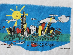 Chicago Cityscape Art T-shirt 1986 24M