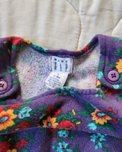 Load image into Gallery viewer, Gap 90s Purple Floral Sweatpants Material Overalls 3/6M
