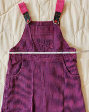 Load image into Gallery viewer, Bentex Pink Vertial Striped Denim Suspender Strap Skirtall 3/4t
