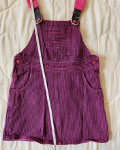 Load image into Gallery viewer, Bentex Pink Vertial Striped Denim Suspender Strap Skirtall 3/4t
