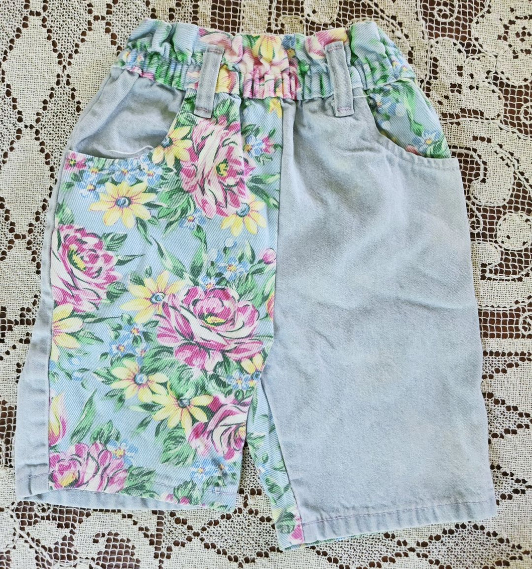 Bright's Creek Floral Denim Shorts 3t