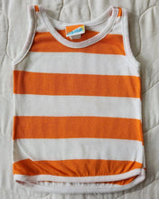 Load image into Gallery viewer, Credentials Orange and White Wide Striped Tank 3/4T
