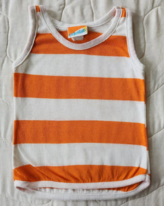 Credentials Orange and White Wide Striped Tank 3/4T