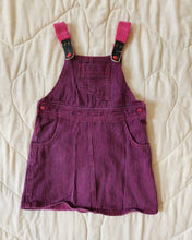 Load image into Gallery viewer, Bentex Pink Vertial Striped Denim Suspender Strap Skirtall 3/4t
