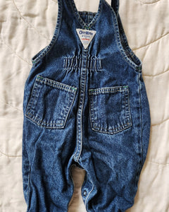 Oshkosh Denim V-front Overalls 6/9m