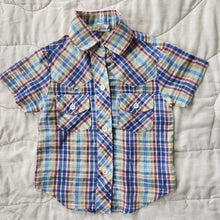 Load image into Gallery viewer, Jet Set Plaid Western Shirt Sleeve Buttondown 2t
