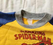 Load image into Gallery viewer, Spiderman raglan sweatshirt trademarked 1981 3/4
