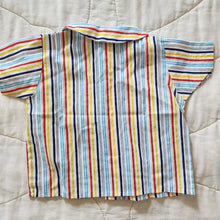 Load image into Gallery viewer, Healthtex Primary Vertical Striped Short Sleeve Button Down 12/18m
