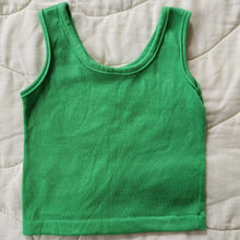 Load image into Gallery viewer, Green Tank Top with Flower Applique 12/18m
