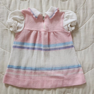 Bullfrog knit pastel top size 12/18m and in gvgc. 
Measurements are 
14 inches shoulder to hem
11 inches pit to pit