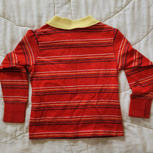 Load image into Gallery viewer, Little One&#39;s Red and Yellow Striped Long Sleeve Polo 18/24m
