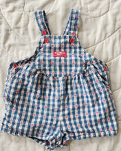 Load image into Gallery viewer, Oshkosh Blue Plaid Hearts Bubble Romper 2t
