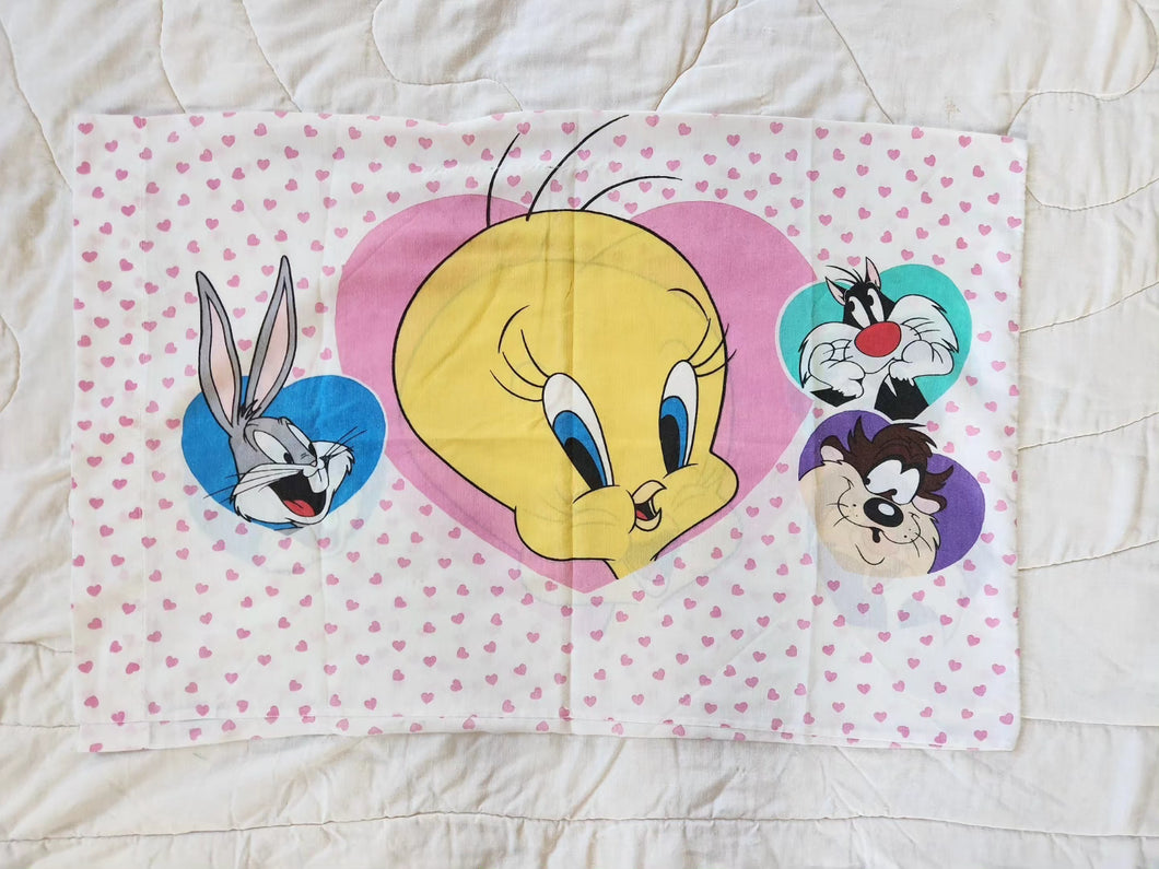 Tweetie Bird and Looney Tunes Friends Standard Pillowcase