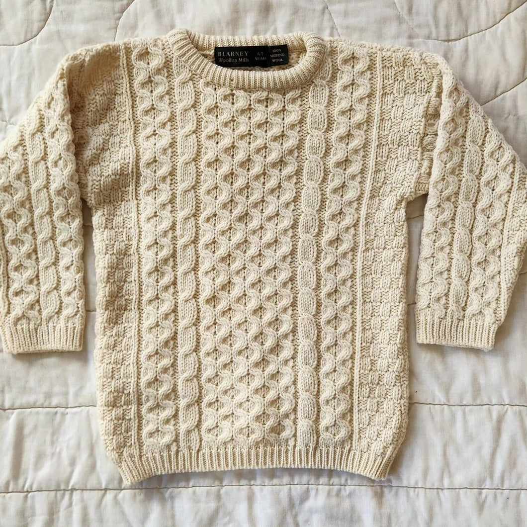 Blarney Mills Wool Aran Sweater 6/7