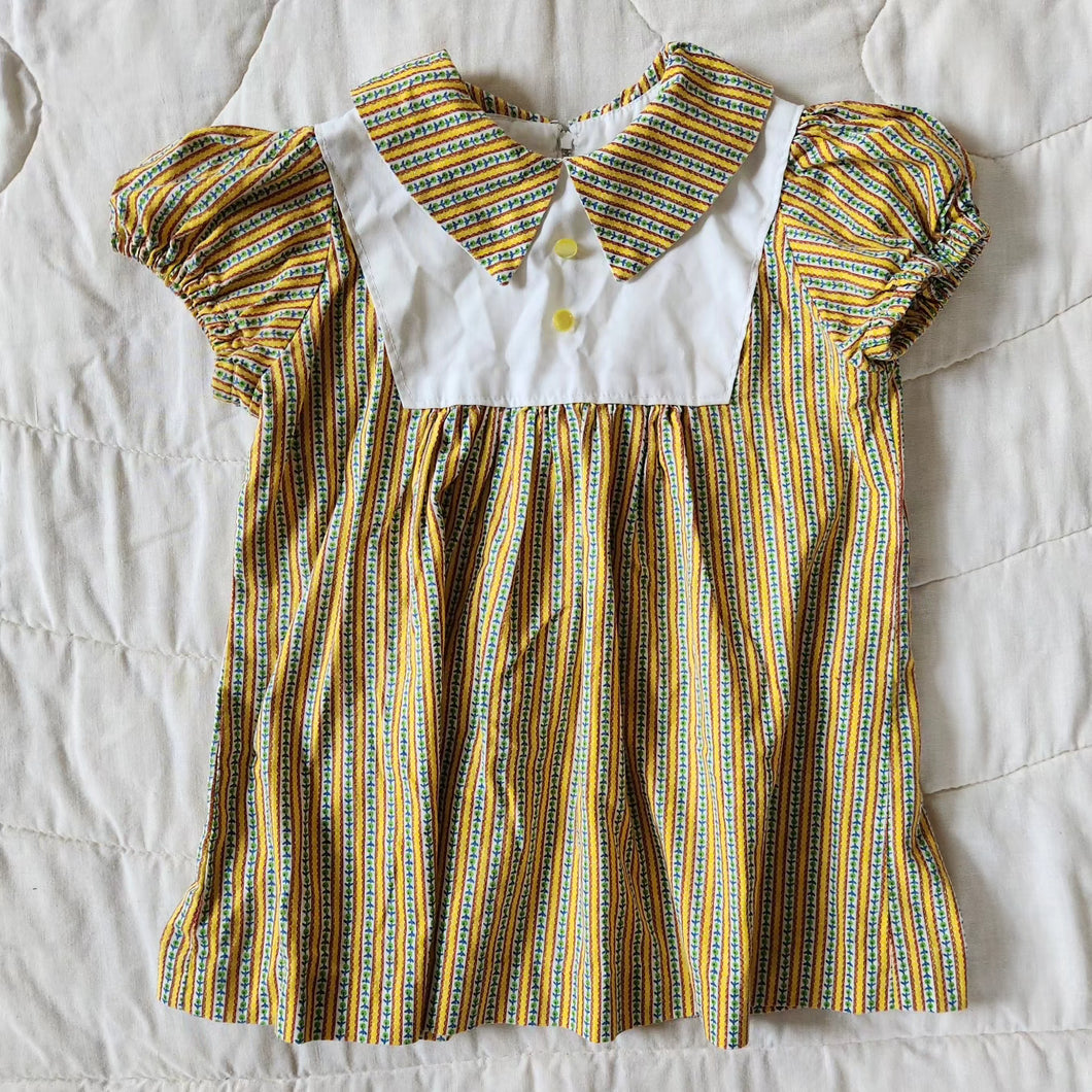 Yellow vertical floral top 4t