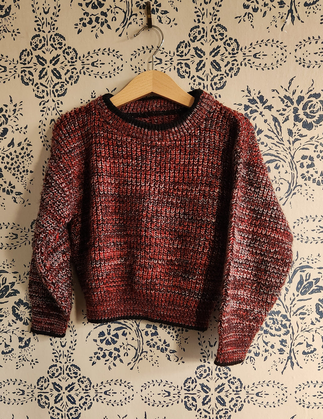 Red Heathered Sweater 3/4