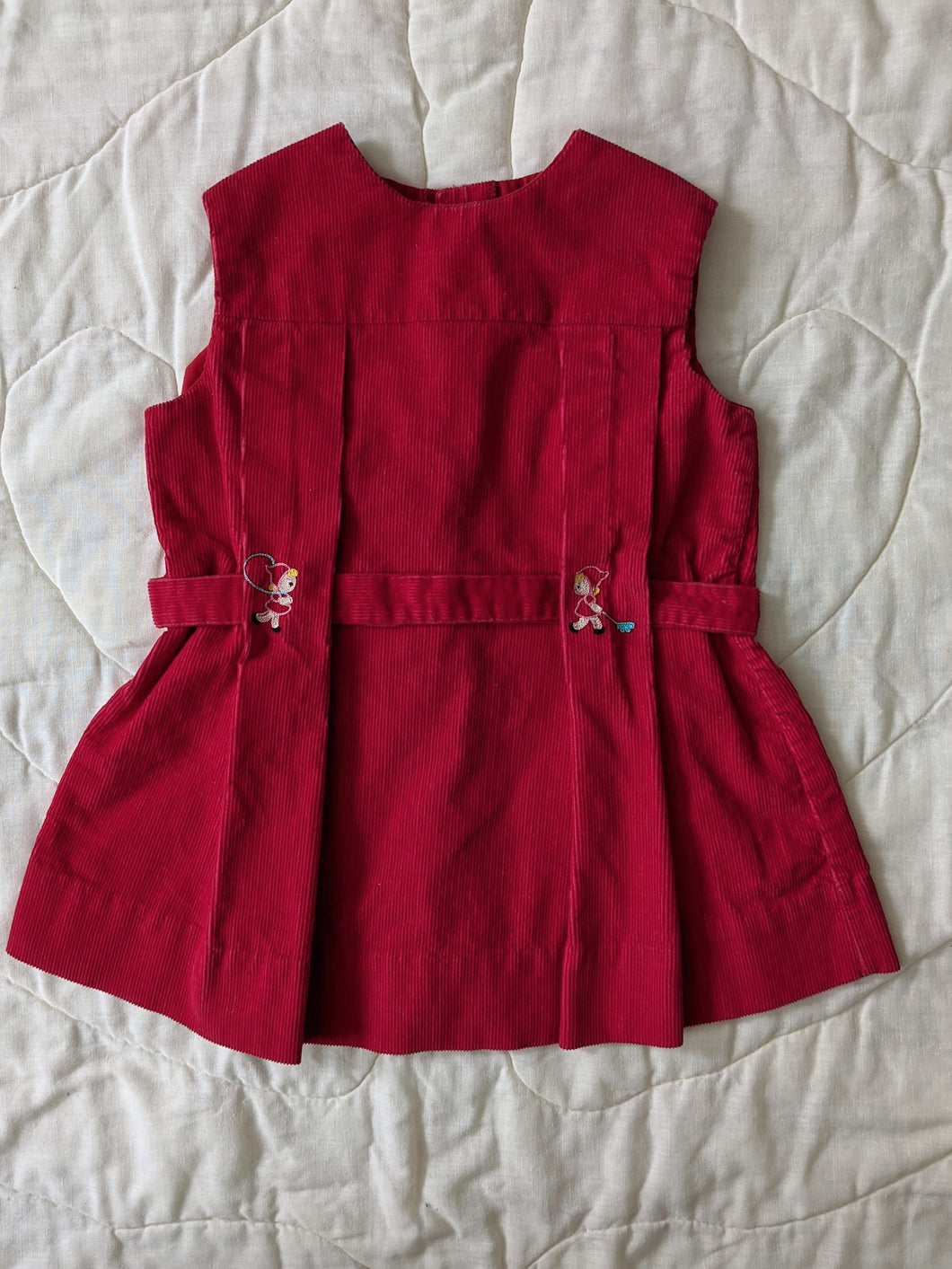 Grace Cranberry Corduroy Button Back Jumper