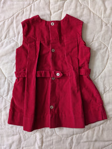 Grace Cranberry Corduroy Button Back Jumper