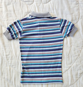 Brittania Blue and Grey Striped Polo 6/7