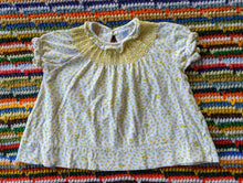 Load image into Gallery viewer, Carter&#39;s Yellow Rose Bud Smocked Top 12/18M
