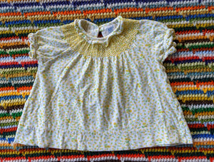 Carter's Yellow Rose Bud Smocked Top 12/18M