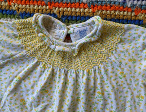 Carter's Yellow Rose Bud Smocked Top 12/18M