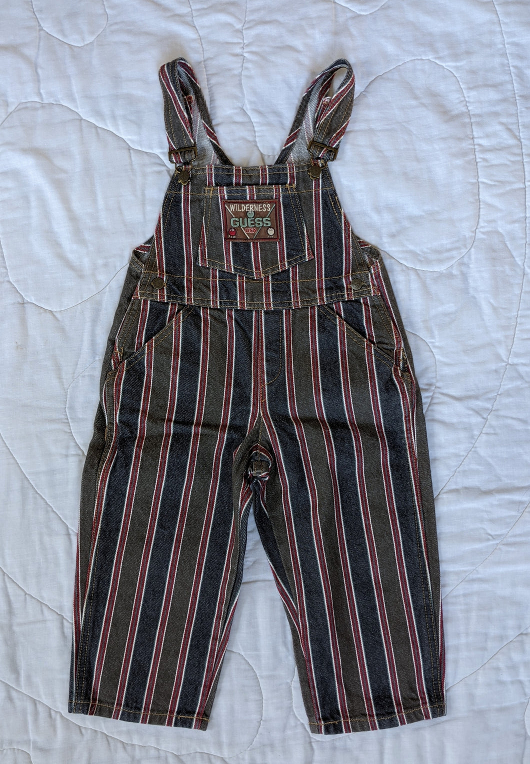 Guess Wilderness Striped Overalls 4T