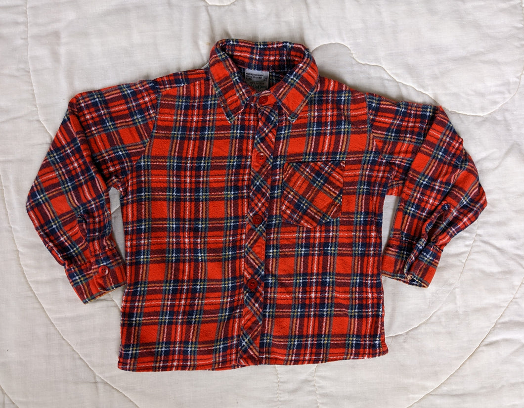 Jc Penney Toddletime Red Plaid Shirt 3T