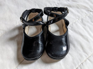 Black Patient Leather Cross Strap Mary Janes 3